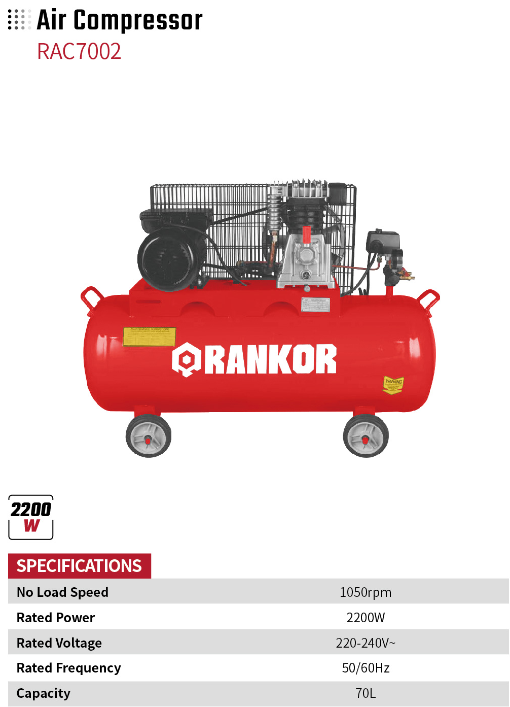 Air Compressor RAC7002