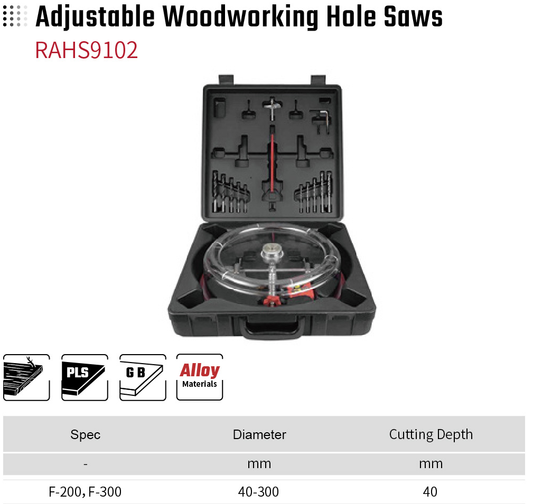 Adjustable Woodworking Hole Saws RAHS9102