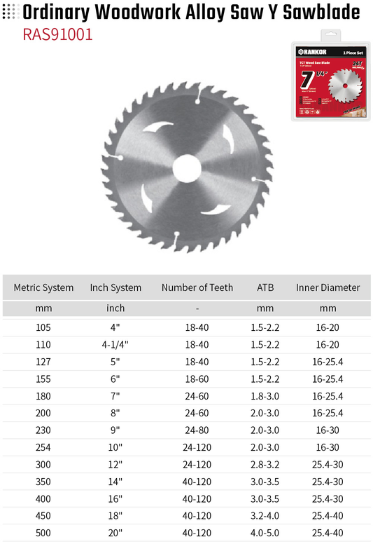 Ordinary Woodwork Alloy Saw Y Sawblade RAS91001