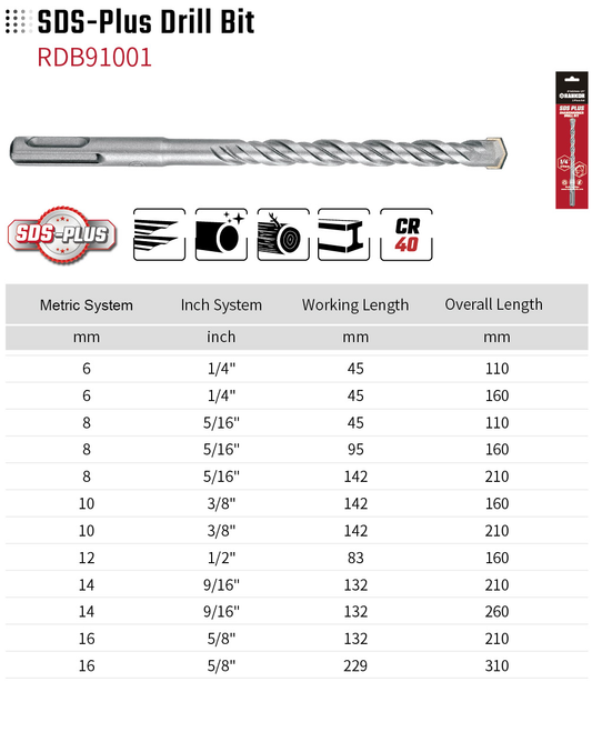 SDS-Plus Drill Bit RDB91001