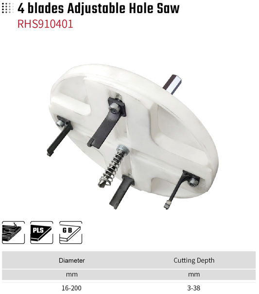 4 blades Adjustable Hole Saw RHS910401