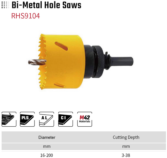 Bi-Metal Hole Saws RHS9104