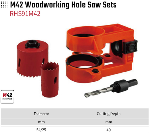 M42 Woodworking Hole Saw Sets RHS91M42