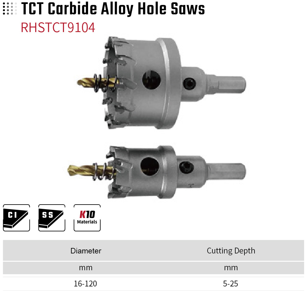 TCT Carbide Alloy Hole Saws RHSTCT9104-2