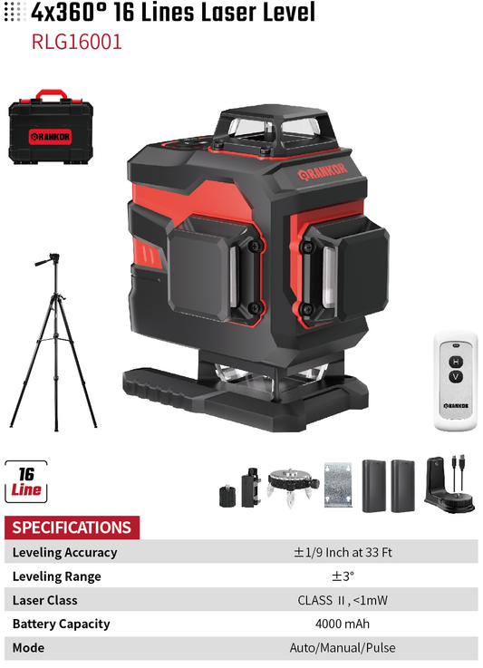 4x360° 16 Lines Laser Level RLG16001